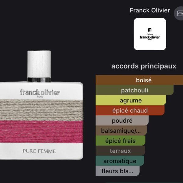 Eau de parfum Pure Femme Franck olivier
